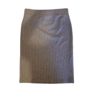 Baccini Gray White Striped Pencil Skirt Size L